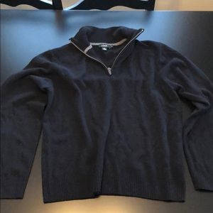 J. Crew 100% wool zip sweater black